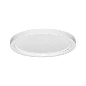 Round Slim Disk Length 7 in White Recessed Integrated LED Trim Kit Round Fixture 3000K Warm White New Construction