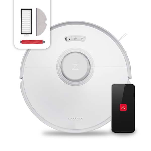 ROBOROCK Q7 Max-WHT Robot Vacuum with LiDAR Navigation, Bagless, Washable Filter, Multi-Surface in White Roborock Q7 Max-WHT - The Home Depot