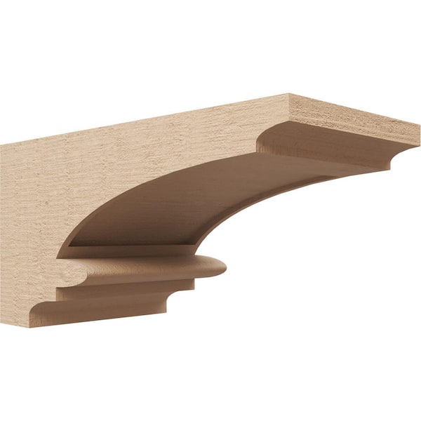 Ekena Millwork 9 in. x 9 in. x 18 in. Wide Diane Rough Cedar Woodgrain TimberThane Corbel, Primed Tan