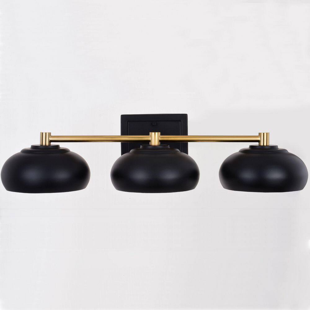 Belmont Dimmable Outdoor 27.5" Black and Brass Vanity Wall Light
