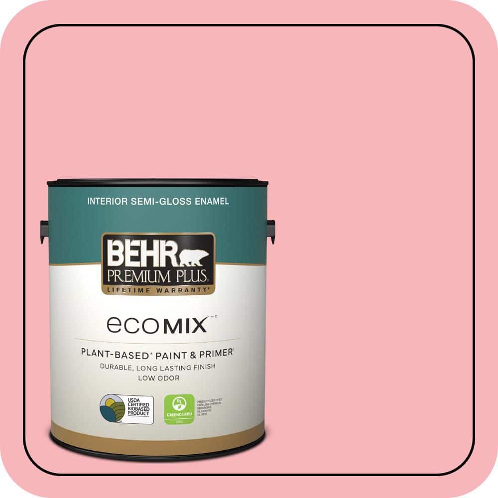 1 gal. #130A-3 Ballerina Pink Semi-Gloss Enamel EcoMix Plant-Based Interior Paint & Primer price history on PriceWatchPro