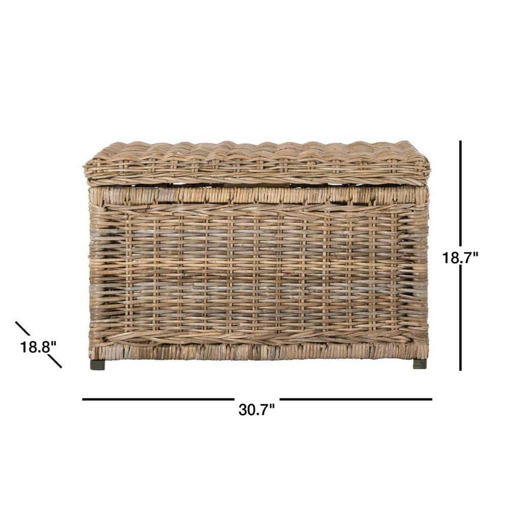 Elijah Natural Wicker Storage Trunk with Removable Lid