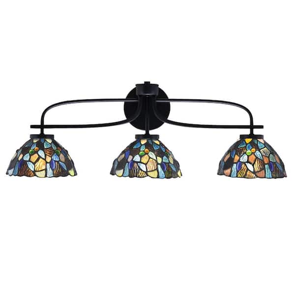 Unbranded Olympia 28.5 in. 3-Light Matte Black Vanity Light