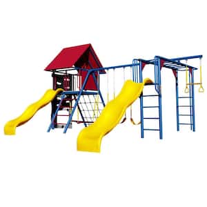 Double Slide Deluxe Primary Colors Swing Set