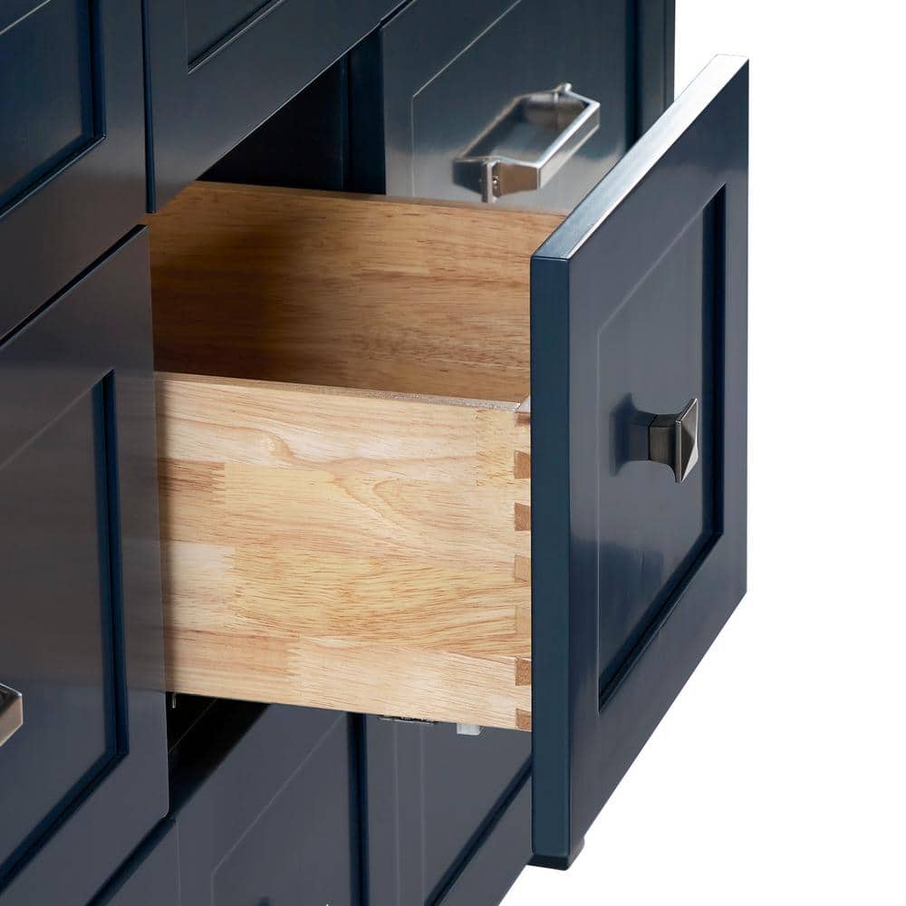 Midnight Blue 60" Double Freestanding Wood Vanity Cabinet