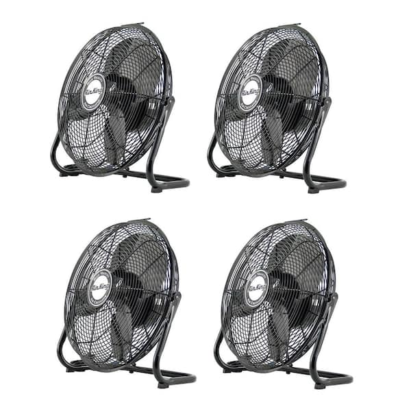 Air King 12 in. 3 Fan Speeds Industrial Grade Pivoting Floor Fan (4-Pack)