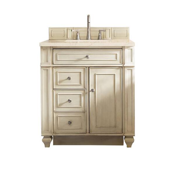 James Martin Vanities Bristol 30 in. W x 23.5 in. D x 34 in. H Bath Vanity in Vintage Vanilla with Eternal Marfil Quartz Top