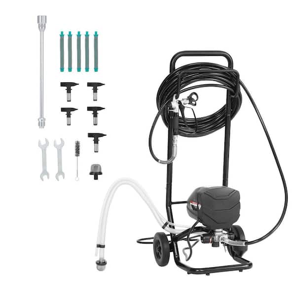 Stand Airless Paint Sprayer, 650-Watt, 3000 PSI High Pressure Airless Sprayer with Cart, Cleaning Brush, Hose