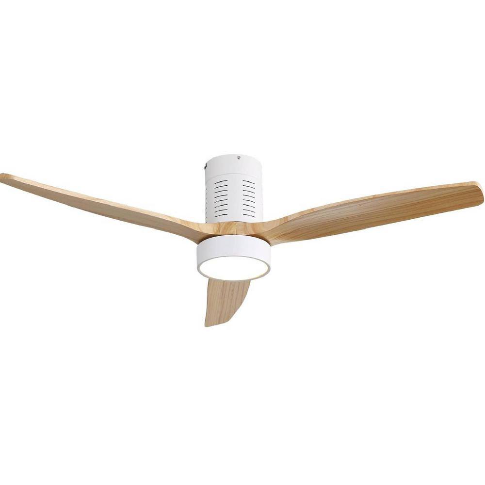 52 in. Smart Indoor White Smart LED Ceiling Fan with LED Light and Remote C