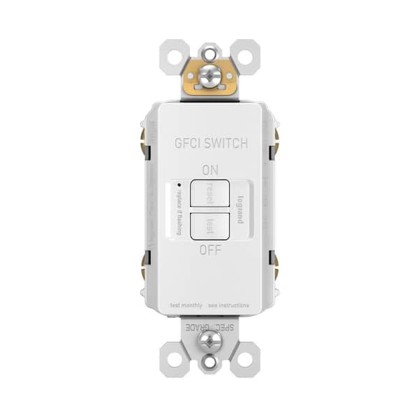 Legrand radiant 20 Amp 125-Volt Deadfront Self-Test GFCI Faceless Outlet, White