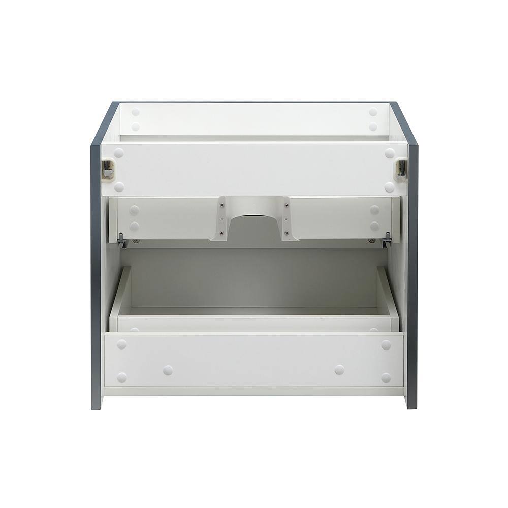 Valencia 24" Glossy Gray MDF Wall-Mount Vanity Base