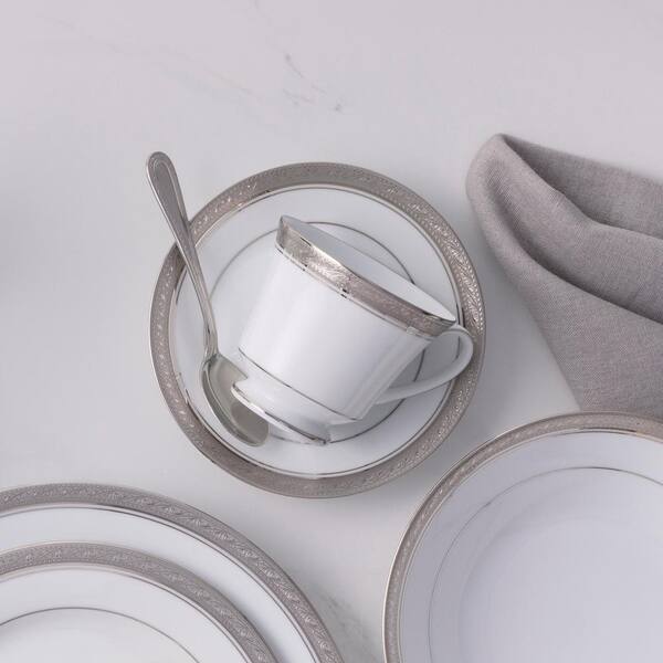 Noritake Crestwood Platinum 6 in. (Platinum) Porcelain Saucers