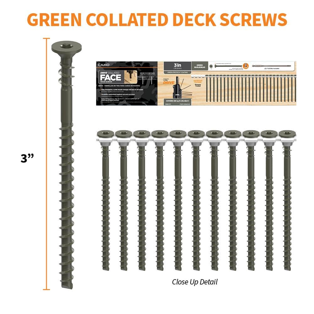 "#10 x 3 in. Green Star Bugle-Head Drive Collated Deck Screw (1000-Count)" price history on PriceWatchPro