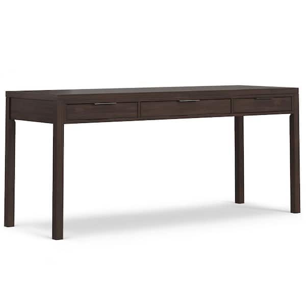 Hollander Solid Wood Contemporary Modern 72 in. Wide Desk in Warm Walnut Brown
