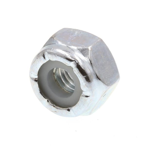 #10-24 Grade 2 Zinc Plated Finish Steel Nylon Insert Lock Nut 100 pk. 