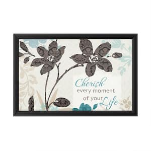 "Botanical Touch Quote I" by Lisa Audit Framed with LED Light Floral Wall Art 16 in. x 24 in.