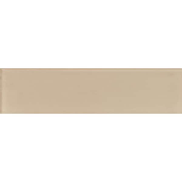 Apollo Tile Beige 3 in. x 12 in. Matte Finished Glass Mosaic Tile Sample (0.25 sq. ft./Piece)