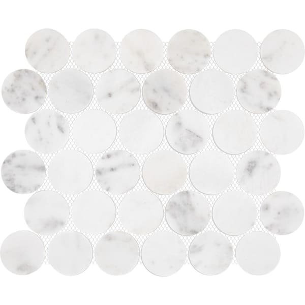 Daltile Stone Decor Accents Glistening Snow 10 in. x 11 in. Marble ...