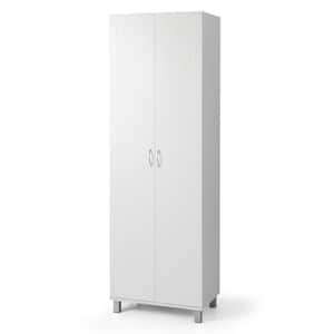 2-Door Tall Storage Cabinet Kitchen Pantry Cupboard Organizer Furniture White