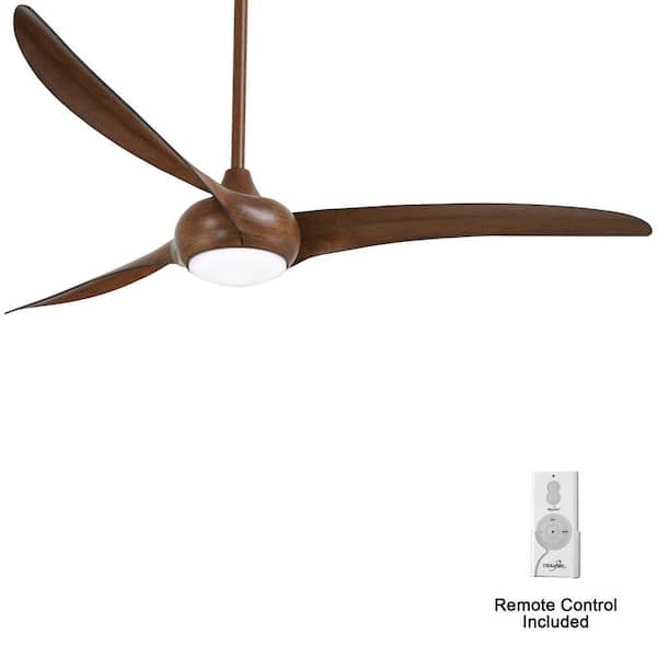 Light Wave 65 in. Integrated LED Indoor Distressed Koa Ceiling Fan with Light and Remote Control
