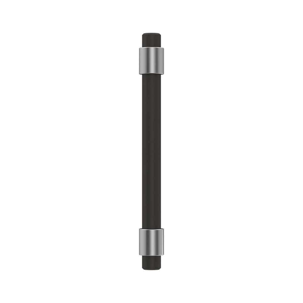 Polished Chrome and Matte Black Modern Cabinet Bar Pull