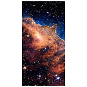 "Carina Nebula A" Multi-color Free Floating Reverse Unframed Printed Tempered Art Glass Wall Art 72 in. x 36 in.