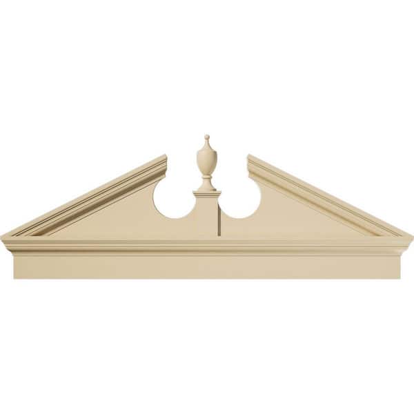 Ekena Millwork 54-in W x 20-3/8-in H x 2-3/4-in P (Pitch 6/12) Acorn Signature Urethane Combination Pediment (Acorn Ships Unattached in