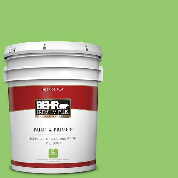 BEHR PREMIUM PLUS 5 gal. #430B-5 Apple Orchard Flat Low Odor Interior Paint & Primer