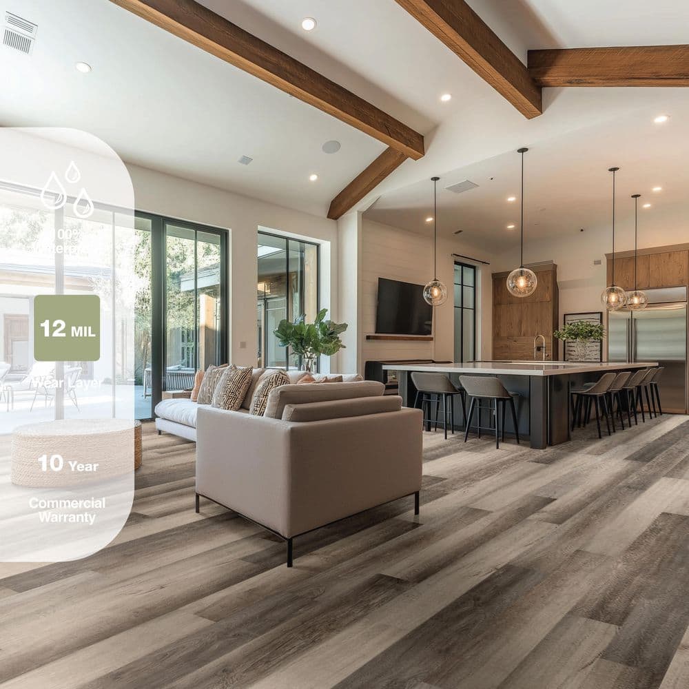 Palenque Park 12 MIL x 7 in. W x 48 in. L Waterproof Click Lock Luxury Vinyl Plank Flooring (23.8 sq.ft. /Case)