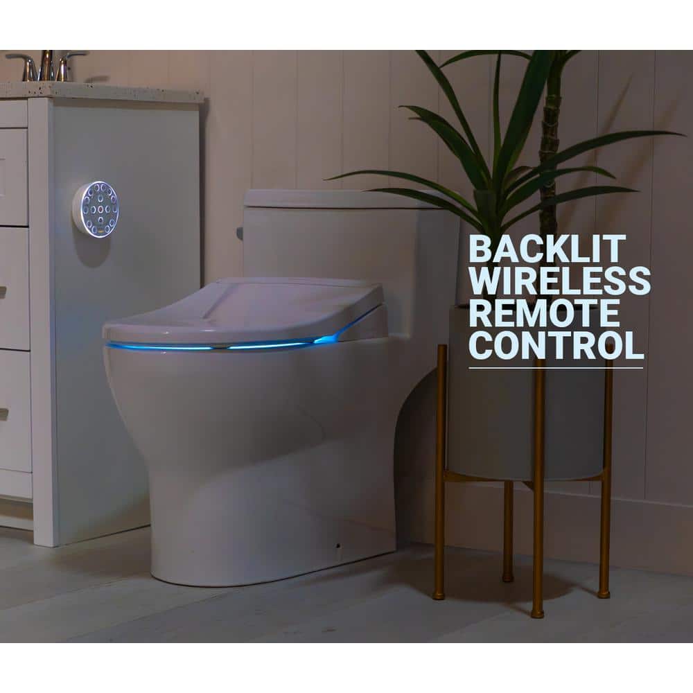 Ultra Slim White Electric Elongated Bidet Toilet Seat