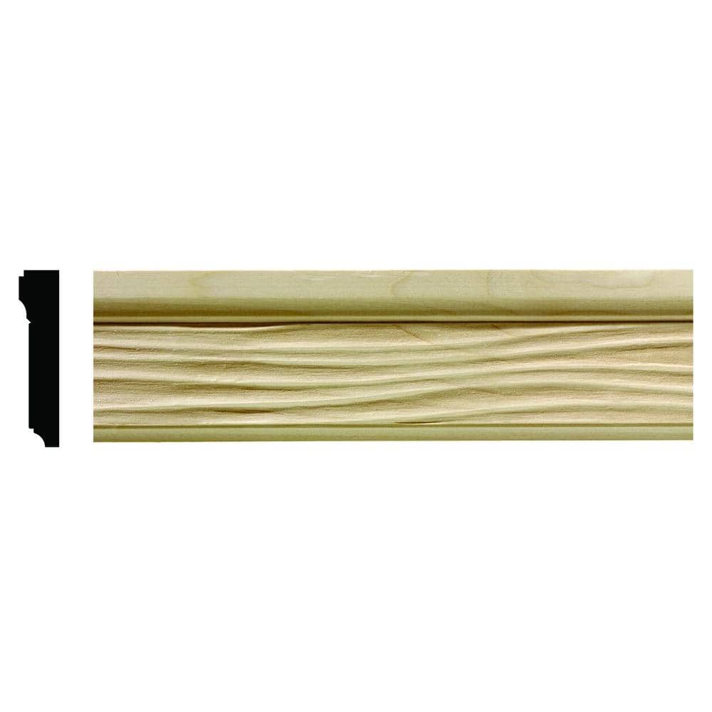 96'' Unfinished Hardwood Wave Chair Rail Moulding