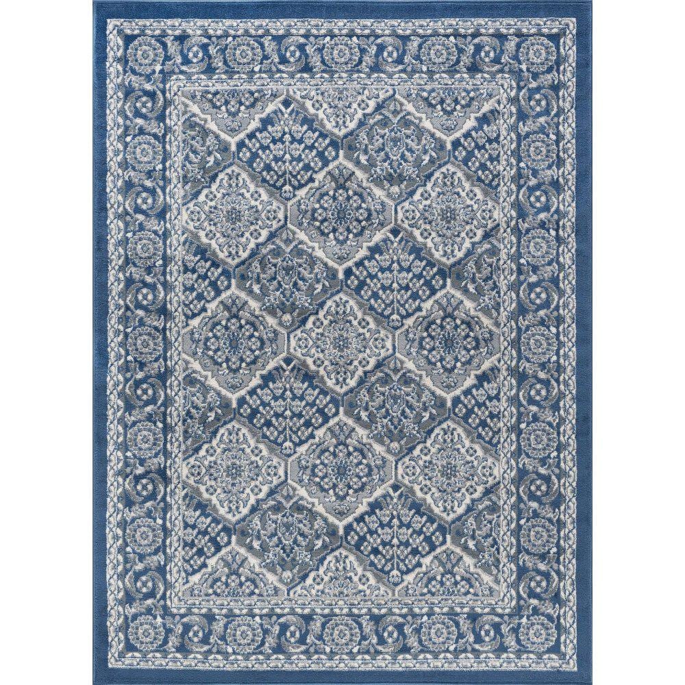 Hampton 4' x 6' Navy Synthetic Rectangular Area Rug