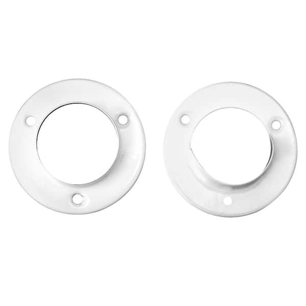 2.68 in. White Metal Closet Rod Pole Sockets (2-Pack)