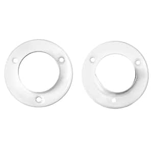 2.68 in. White Metal Closet Rod Pole Sockets (2-Pack)