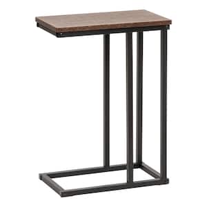 Brown C-Shaped Side Table