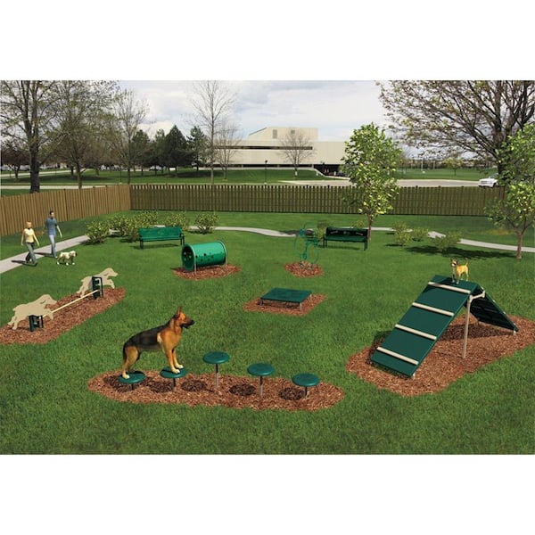 BarkPark Novice 4-Piece Dog Agility Course Set, Green/Beige