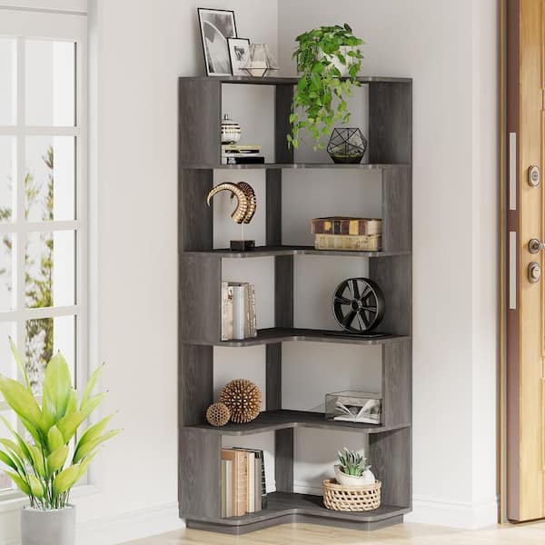 6-Shelf Corner Bookcase