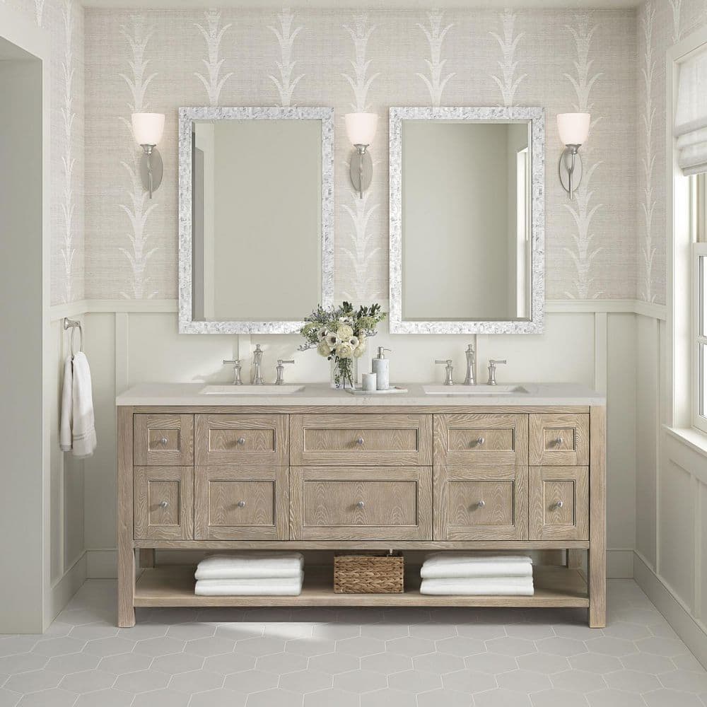 Breckenridge 72.0 in. Double Bath Vanity in Whitewashed Oak with Siberian Wireless Charging Quartz Top price history on PriceWatchPro