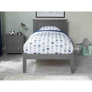 Madison Grey Twin Platform Bed with Open Foot Board