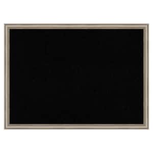 Salon Scoop Pewter Wood Framed Black Corkboard 30 in. x 22 in. Bulletin Board Memo Board