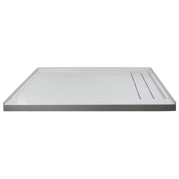 Transolid Linear 30 in. x 60 in. Single Threshold Shower Base with a Right Drain in Grey