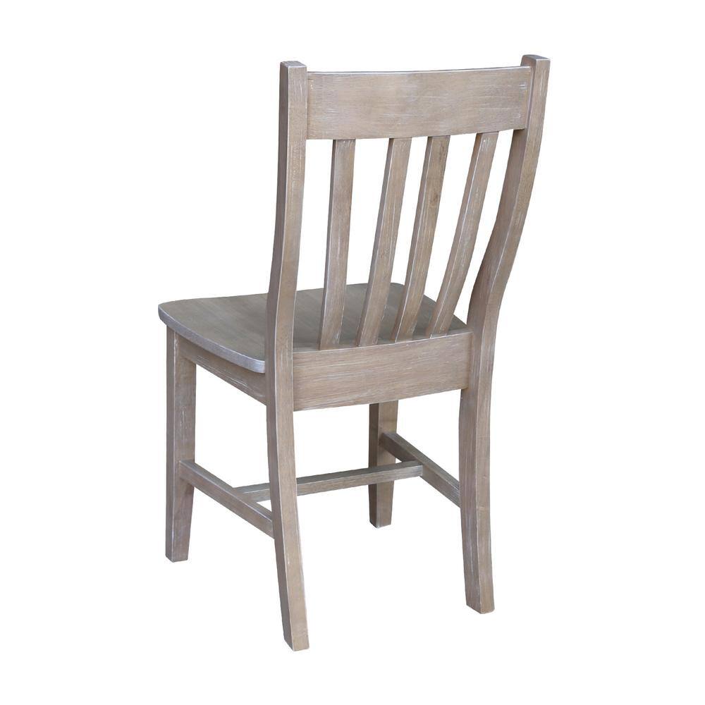 Elegant High Slat Solid Wood Cafe Chair in Rich Red