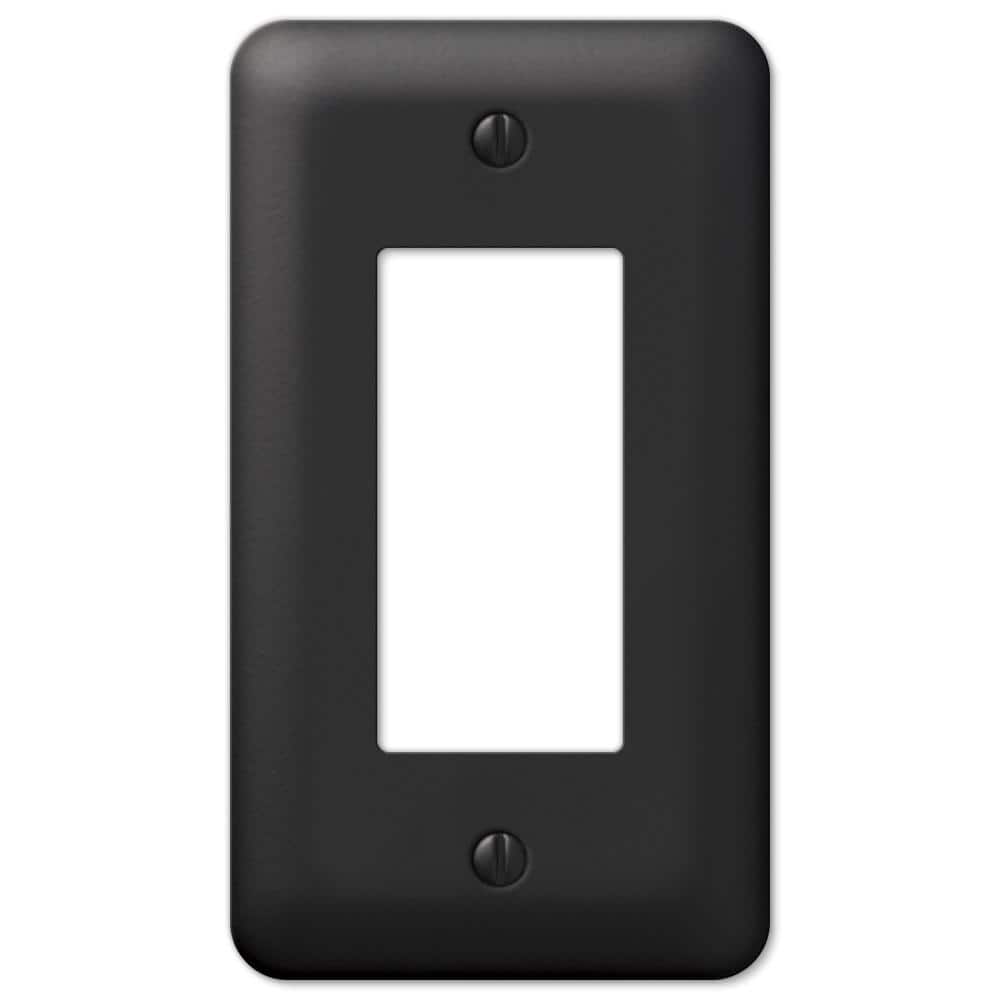 Devon Single Rocker Black Steel Wall Plate