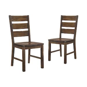 Jackson Walnut Wood Ladder Side Chairs (Set of 2)