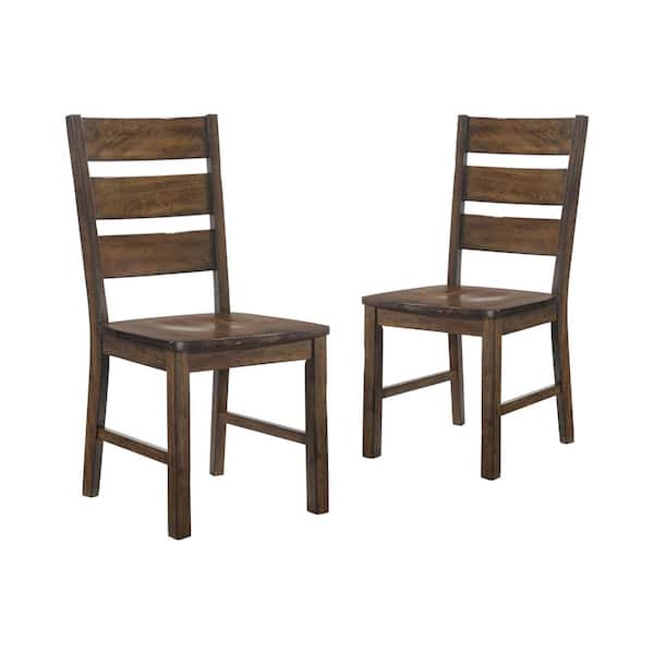Furniture of America Jackson Walnut Wood Ladder Side Chairs (Set of 2)