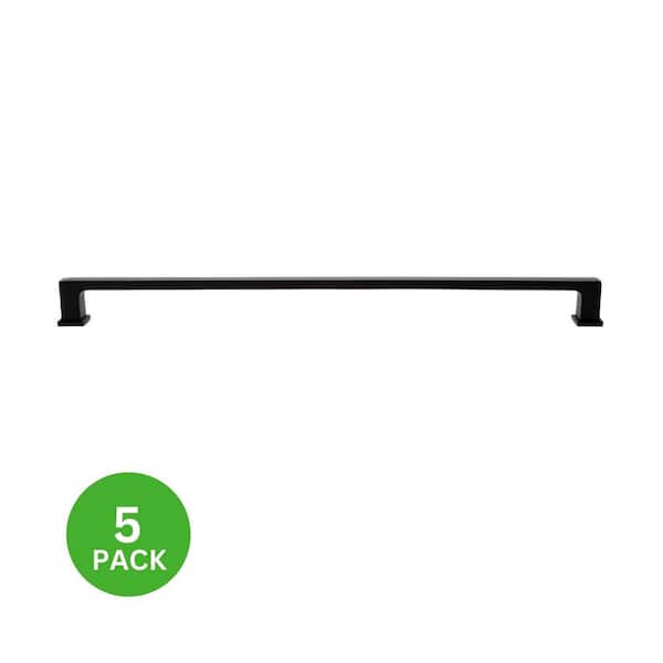 5-Pack Chelsey 12 in. (305 mm) Center-to-Center Classic Matte Black Bar Drawer Pull