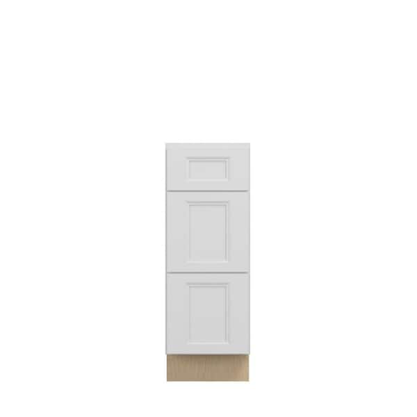 Kunal Kitchens Pembroke Recessed 12 in. W x 34.5 in. H x 24 in. D in Painted White Plywood Assembled Drawer Base Cabinet