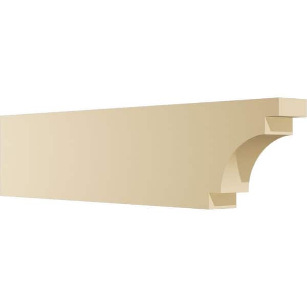 Ekena Millwork 3 in. W x 8 in. H x 36 in. L Standard Mediterranean Signature Urethane Outlooker Rafter Tail, Primed Tan