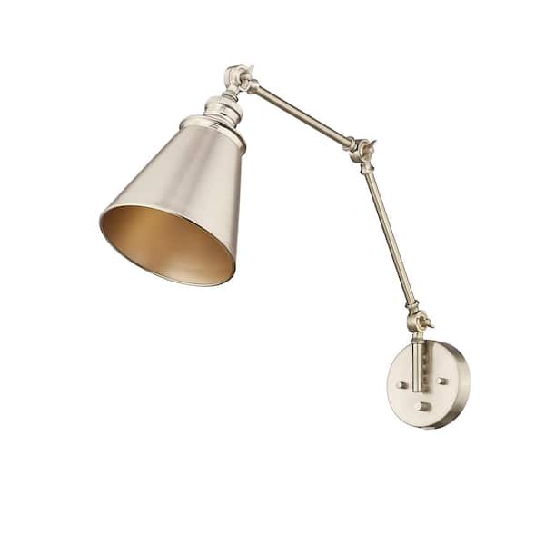 Millennium Lighting Evonne 1-Light 7.25 in. Modern Gold Swing Arm Sconce