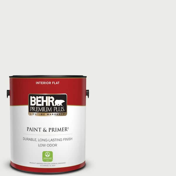 BEHR PREMIUM PLUS 1 gal. Designer Collection #DC-002 Statement White Flat Low Odor Interior Paint & Primer